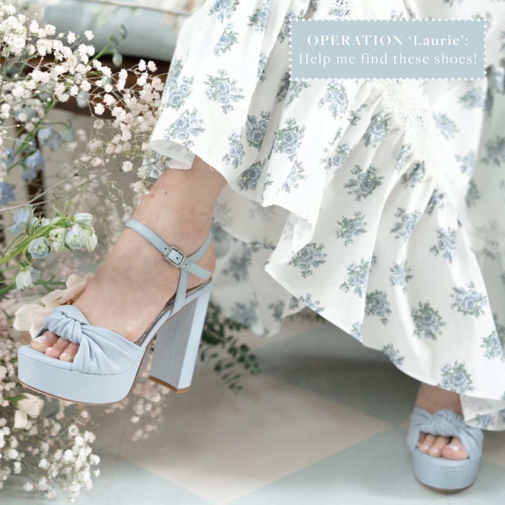 🤍 ISO Antonio Melani x Born On Fifth  |  'Laurie' Blue Leather Platform Shoes